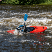 Aerial Minor Fiberglass 1-Piece Crank Shaft Kayak Paddle, Whitewater Paddle, Aqua Bound, 191 cm 60° Right Hand Control at Festive Water Paddlesports