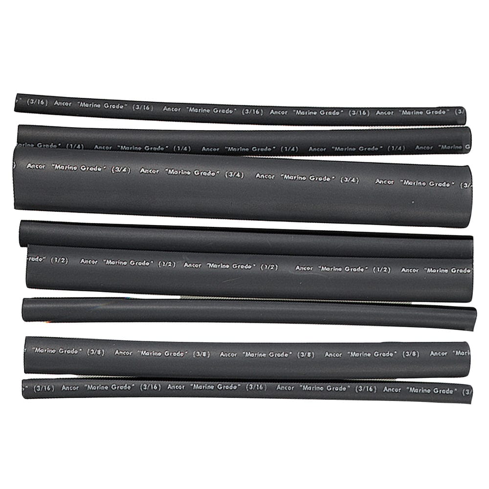 Ancor Adhesive Lined Heat Shrink Tubing - Assorted 8 - Pack, 6", 20 - 2/0 AWG, Black [301506], Wire Management, Ancor, , , at Festive Water Paddlesports