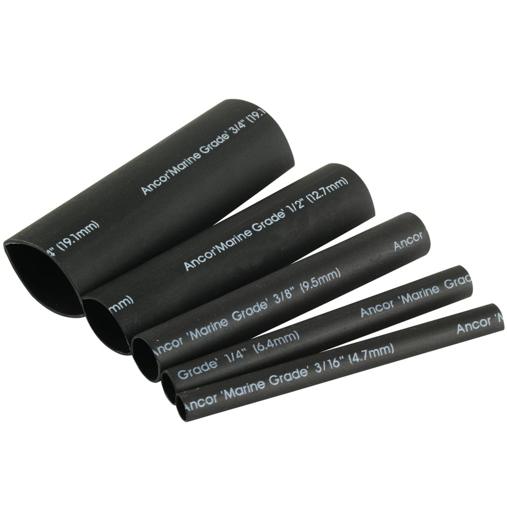 Ancor Adhesive Lined Heat Shrink Tubing Kit - 8 - Pack, 3", 20 to 2/0 AWG, Black [301503], Wire Management, Ancor, , , at Festive Water Paddlesports