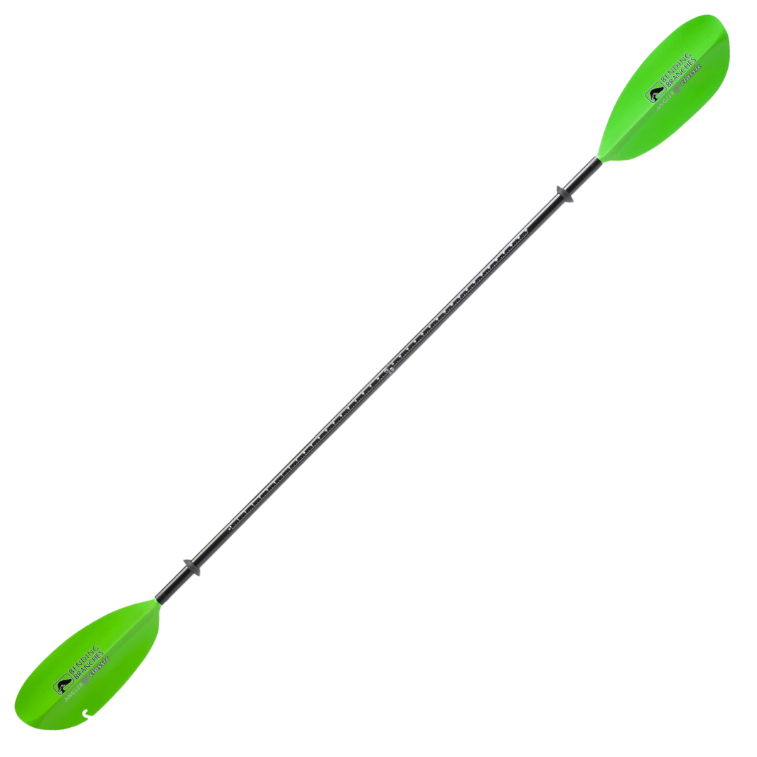 Angler Classic Snap-Button, Kayak Fishing Paddle, Bending Branches, Electric Green 240 at Festive Water Paddlesports