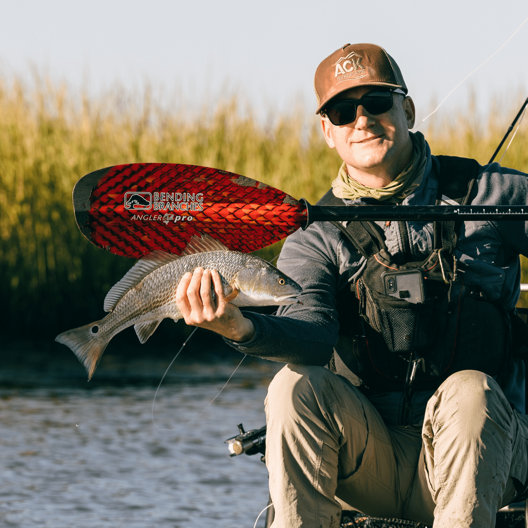 Angler Pro Snap-Button, Kayak Fishing Paddle, Bending Branches, Radiant 240 cm at Festive Water Paddlesports