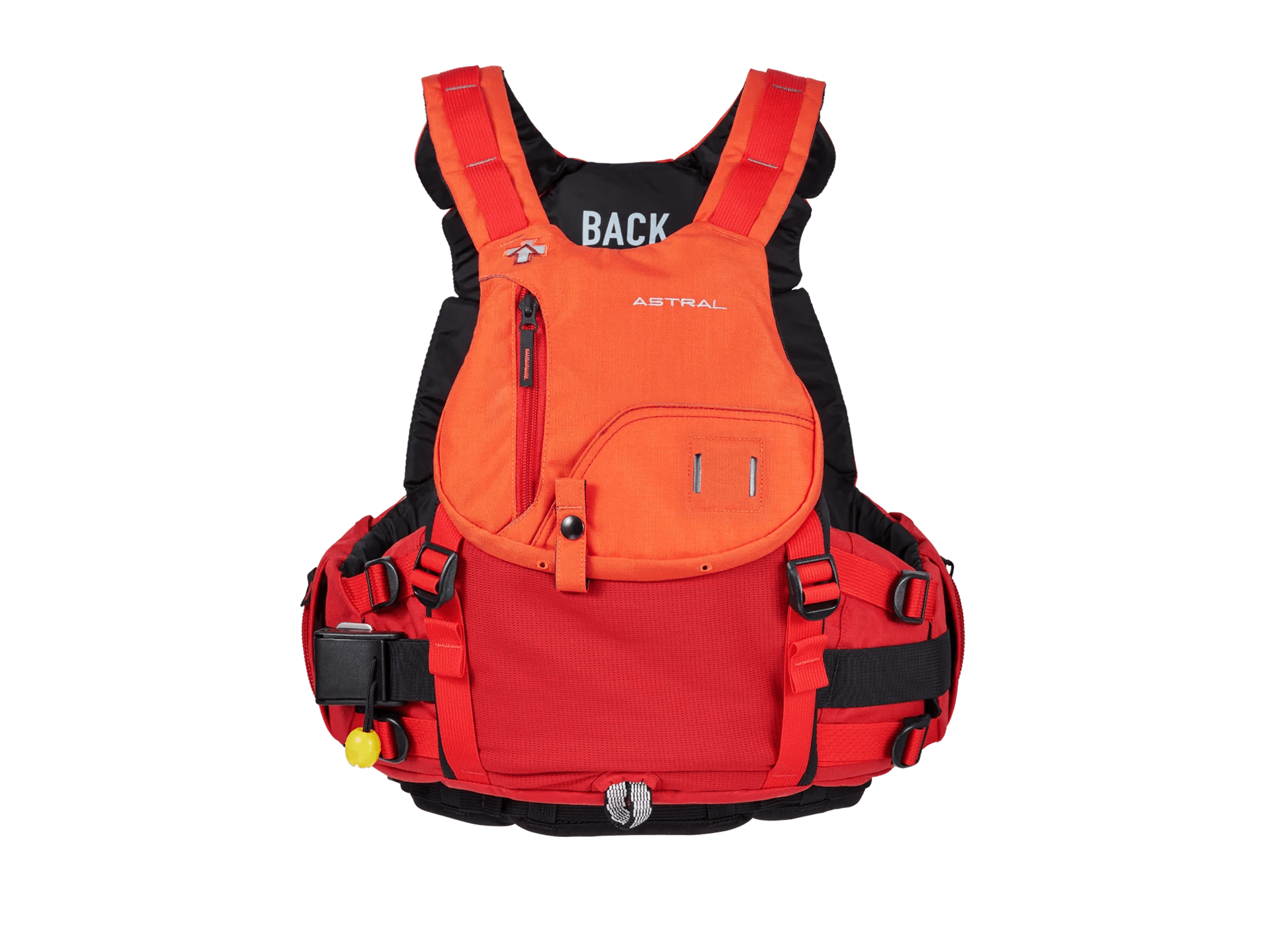 Astral Indus PFD, Rescue PFD, Astral, Red Orange, S/M, at Festive Water Paddlesports