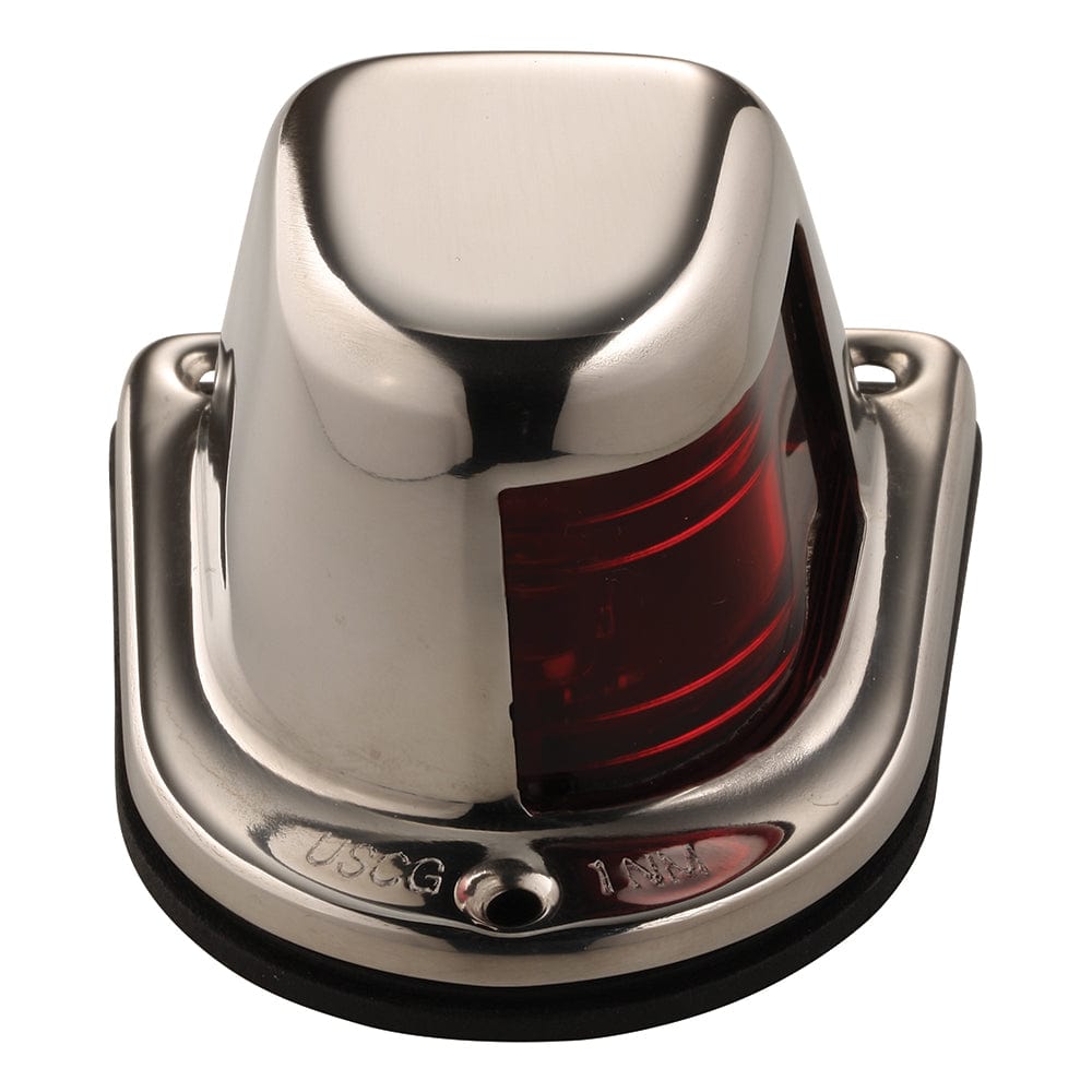 Attwood 1 - Mile Deck Mount, Red Sidelight - 12V - Stainless Steel Housing [66319R7], Navigation Lights, Attwood Marine, , , at Festive Water Paddlesports