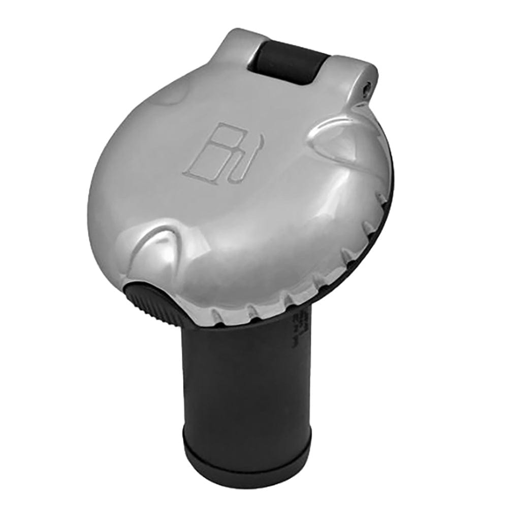 Carbon Canister System - Angled Body Scalloped Chrome Cap [99DFCCAZ1S], Deck Fills, Attwood Marine, , , at Festive Water Paddlesports