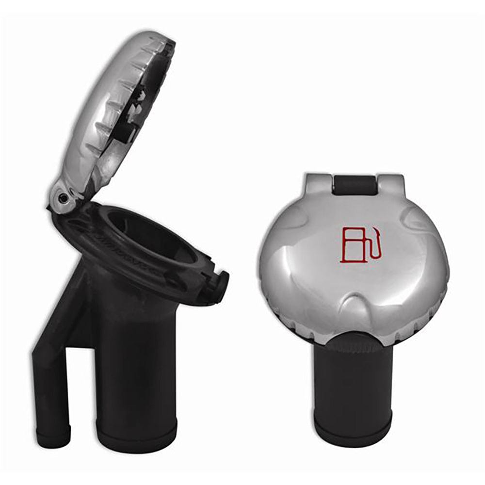 Pressure Relief Systems - Angled Body Scalloped Stainless Steel Cap [99DFPVAS1S], Deck Fills, Attwood Marine, , , at Festive Water Paddlesports