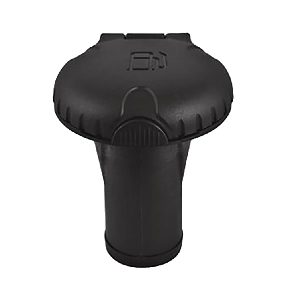 Pressure Relief Systems - Straight Body - Scalloped Black Plastic Cap [99DFPVSB1S], Deck Fills, Attwood Marine, , , at Festive Water Paddlesports