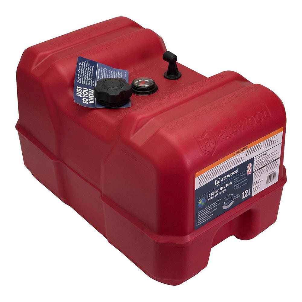 Attwood Portable Fuel Tank - 12 Gallon w/Gauge [8812LPG2], Fuel Tanks, Attwood Marine, , , at Festive Water Paddlesports