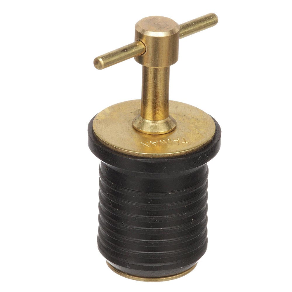Attwood T - Handle Brass Drain Plug - 1" Diameter [7526A7], Fittings, Attwood Marine, , , at Festive Water Paddlesports