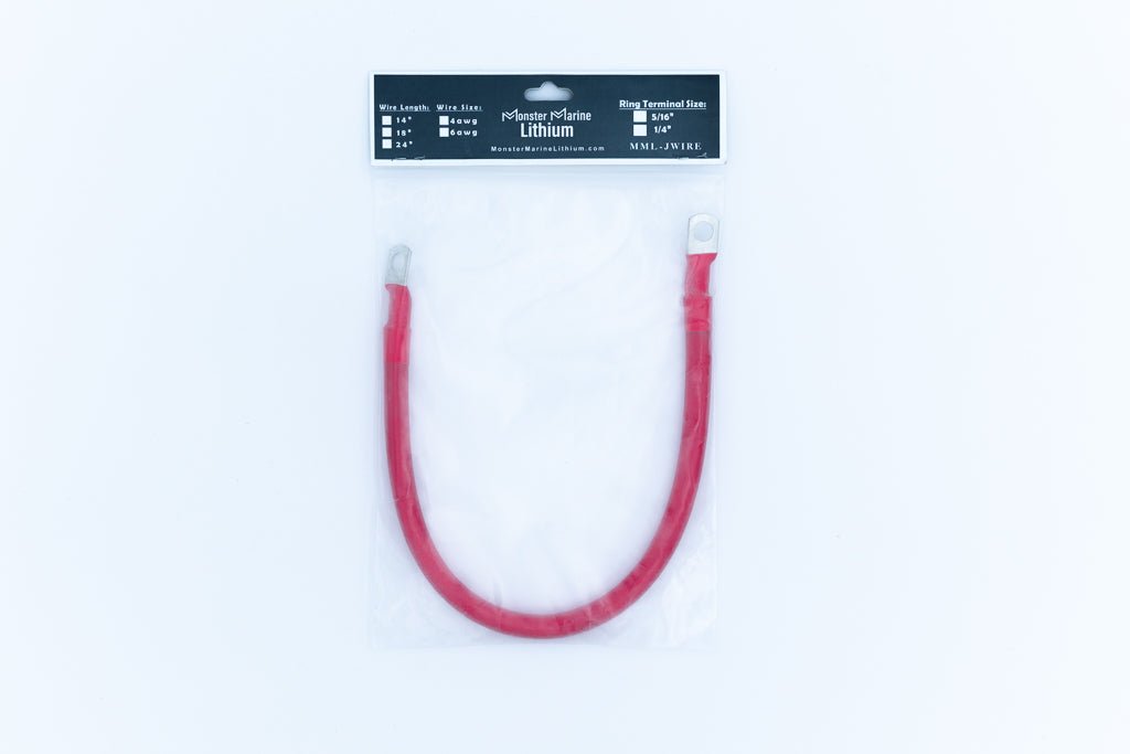Battery Cable/Jumper Wire Single, Accessories, Monster Marine Lithium, 4 AWG 14" at Festive Water Paddlesports