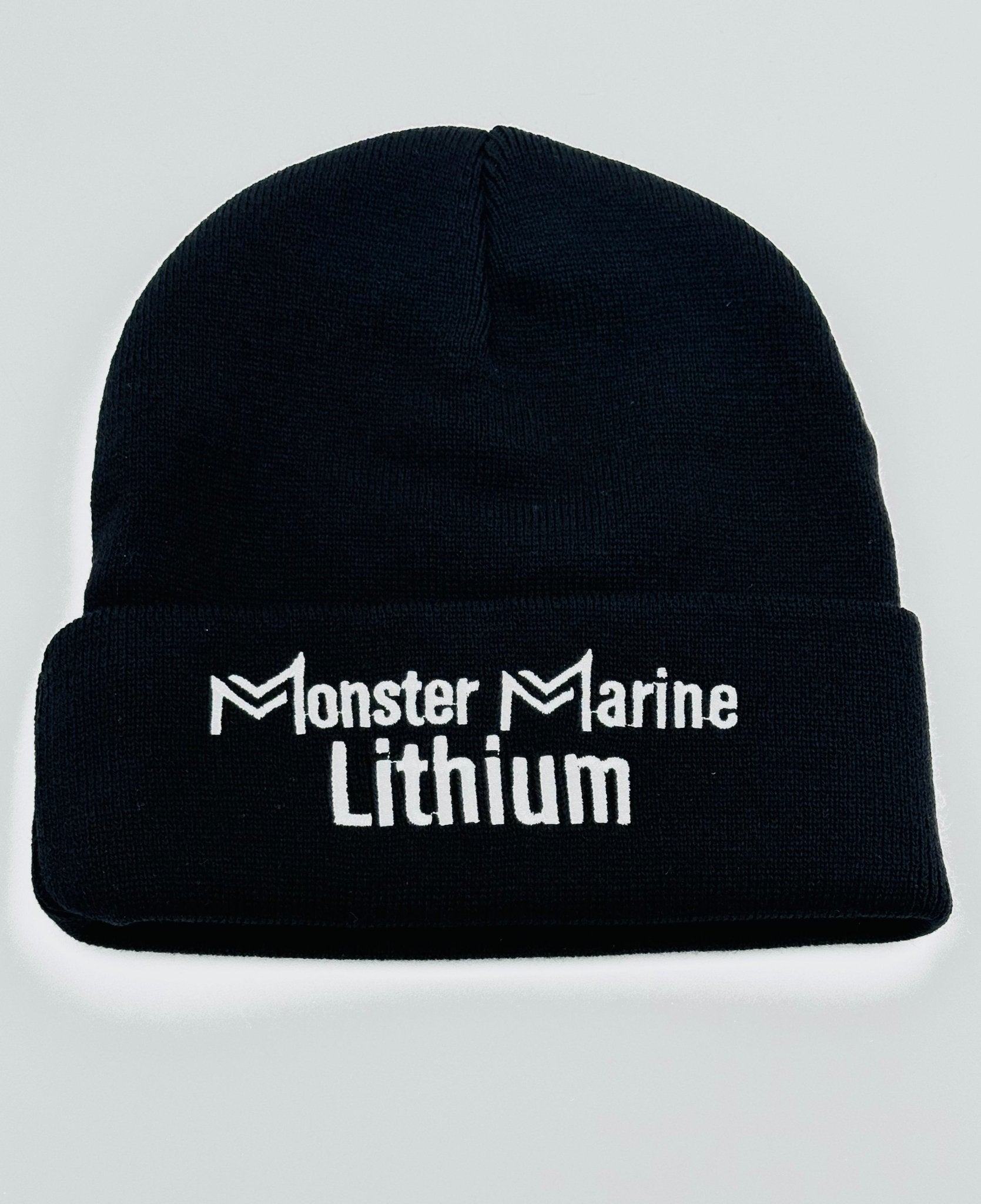 Beanie Cuffed 100% Acrylic, , Monster Marine Lithium, BLACK at Festive Water Paddlesports
