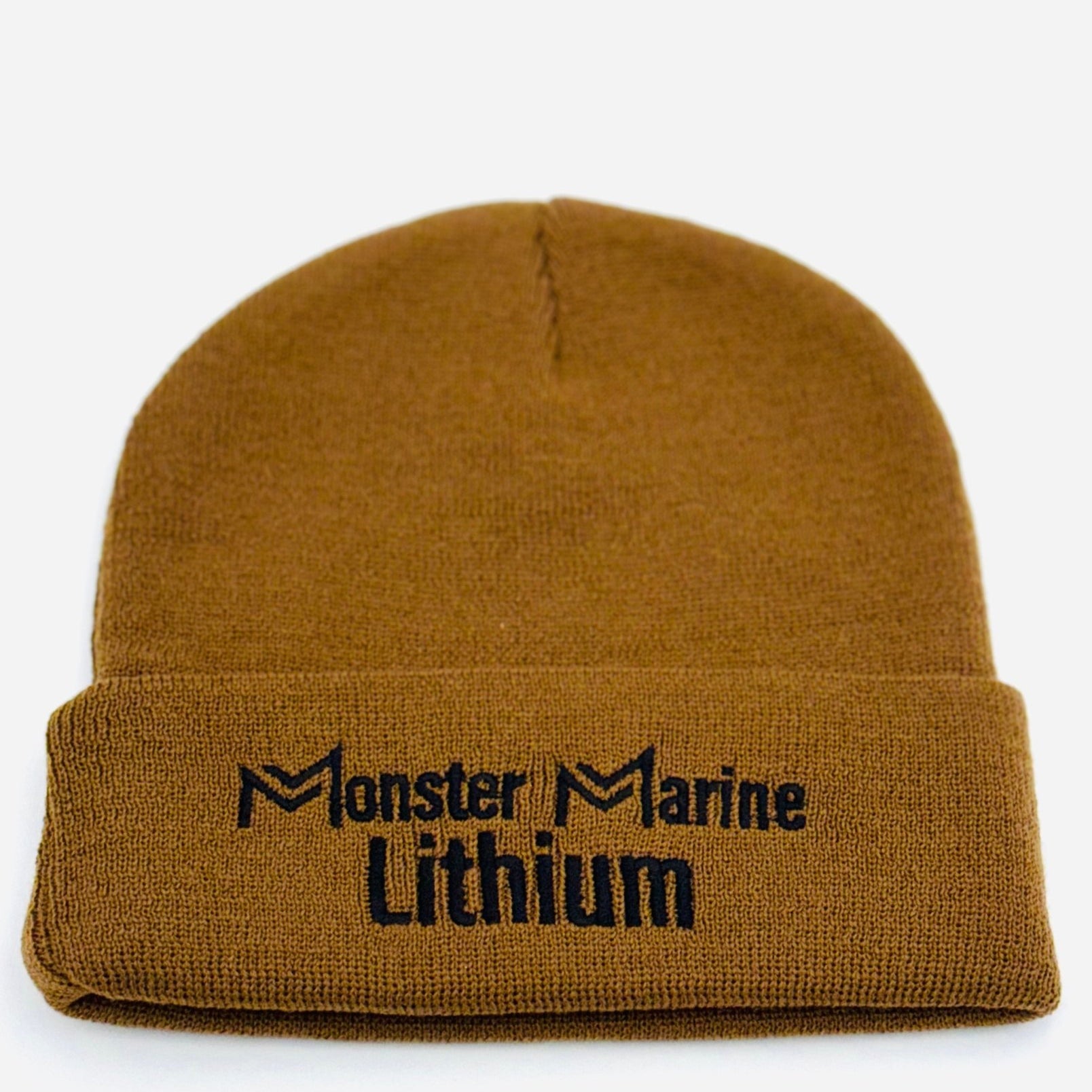 Beanie Cuffed 100% Acrylic, , Monster Marine Lithium, BROWN at Festive Water Paddlesports
