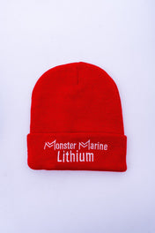 Beanie Cuffed 100% Acrylic, , Monster Marine Lithium, RED at Festive Water Paddlesports