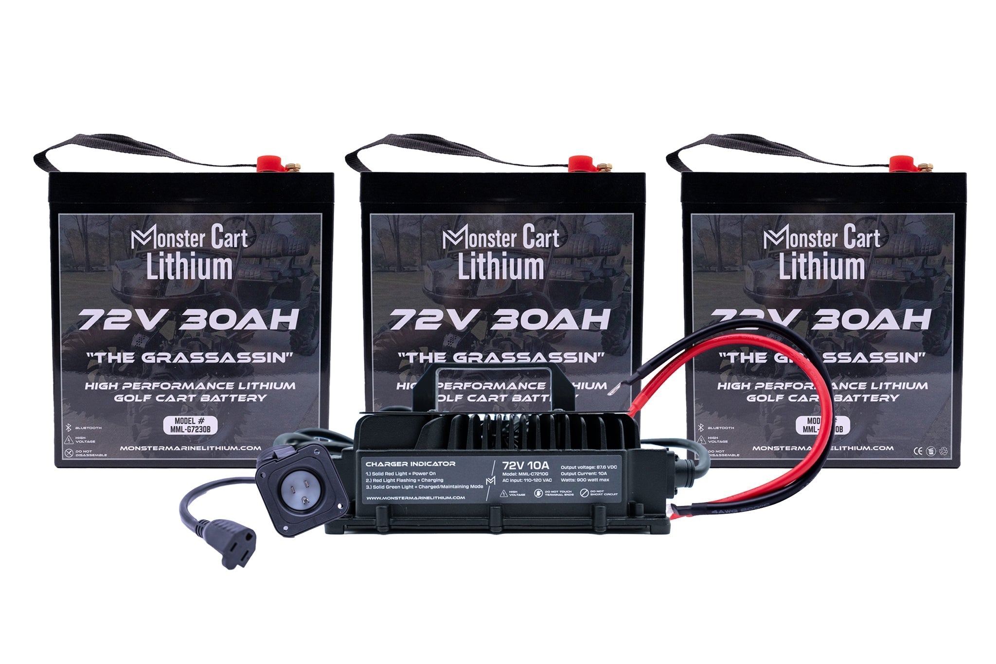 BIG BUNDLE 72v 90Ah - (3) 72V 30AH LITHIUM & 72V 10A WATERPROOF CHARGER, , Monster Marine Lithium, at Festive Water Paddlesports