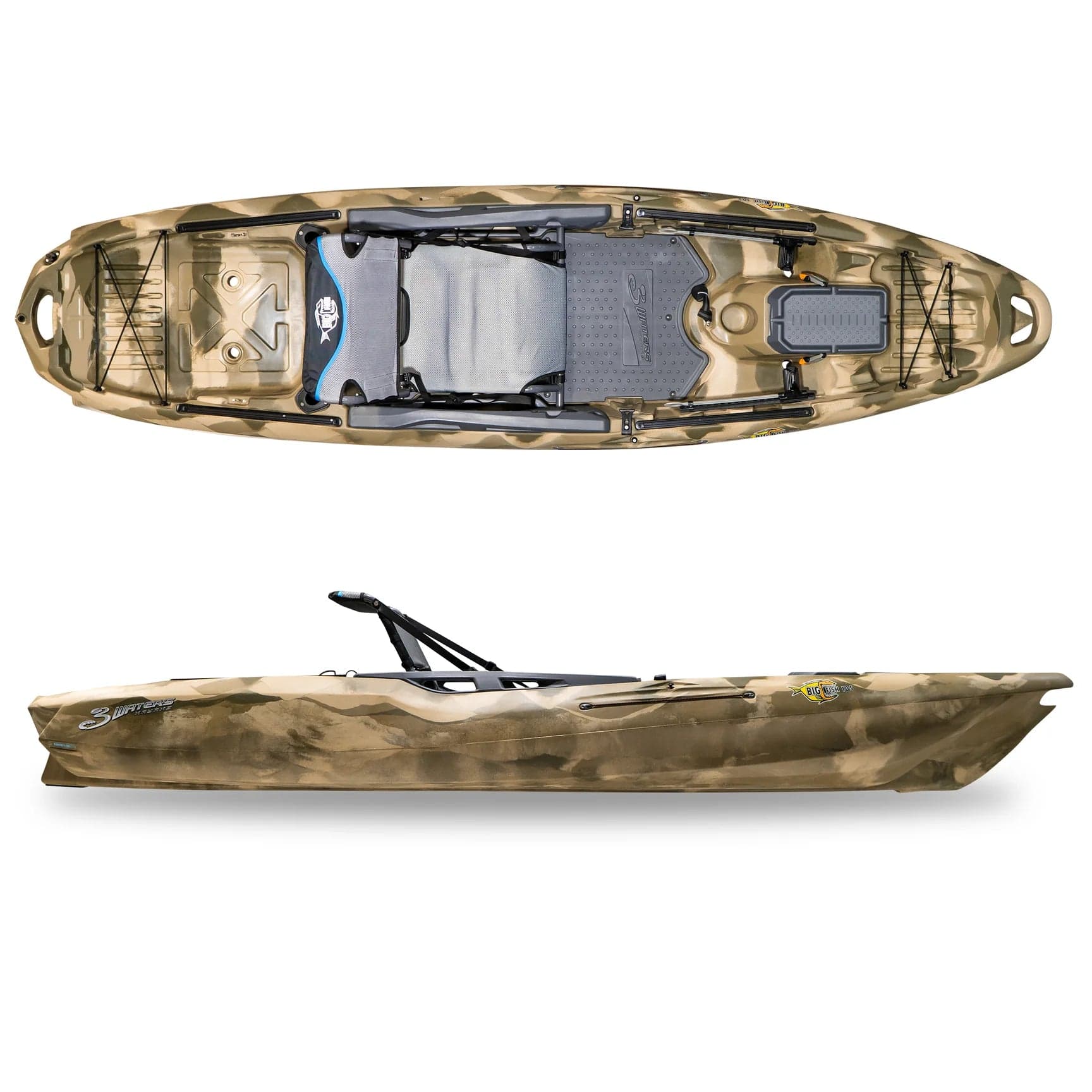 Big Fish 105 V2, Fishing Kayak, FeelFree, Terra Camo, , at Festive Water Paddlesports