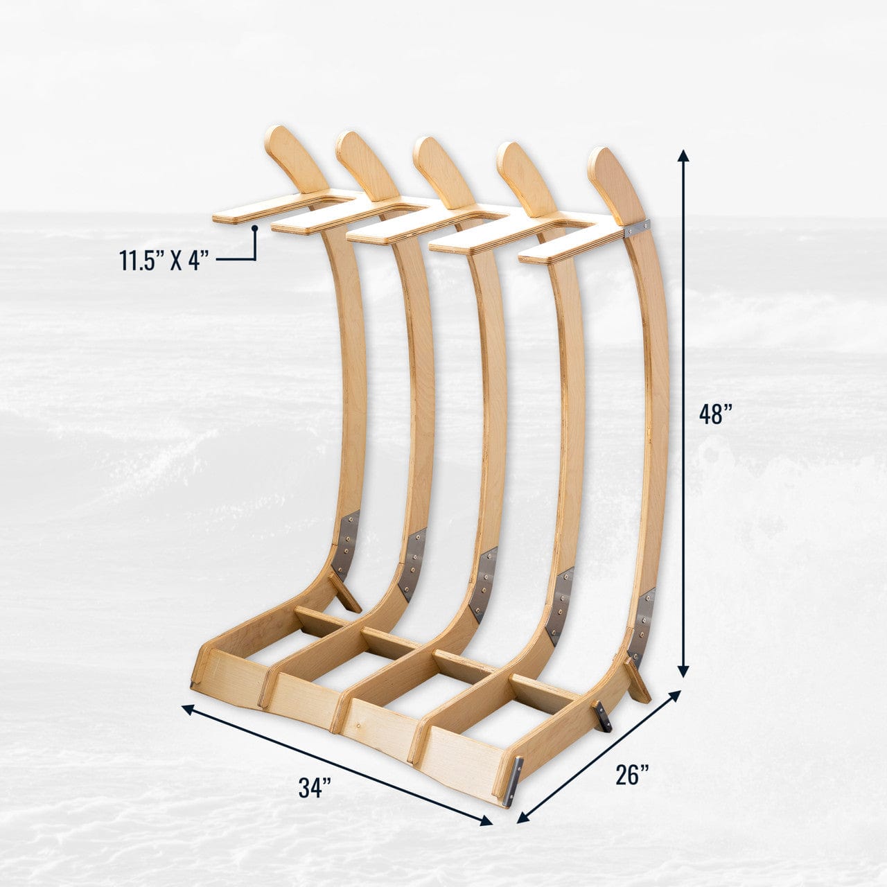 Big Sur Surfboard Storage Wood Stand | Holds 4 Surfboards, Freestanding, StoreYourBoard, , , at Festive Water Paddlesports