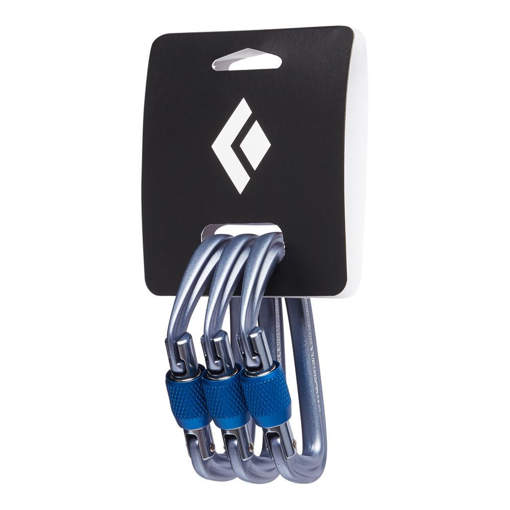 Black Diamond Hotforge Screwgate 3 - pack, , NRS, Blue/Gray at Festive Water Paddlesports