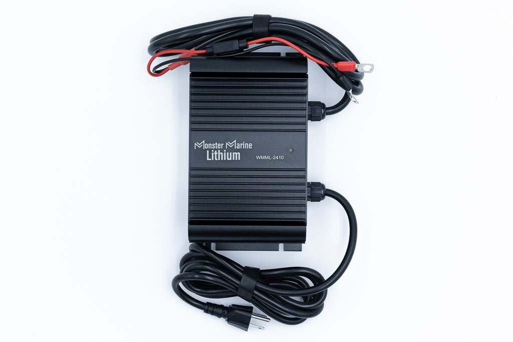 BLACK WIDOW 24V 10A Waterproof Lithium Battery Charger, Chargers, Monster Marine Lithium, at Festive Water Paddlesports