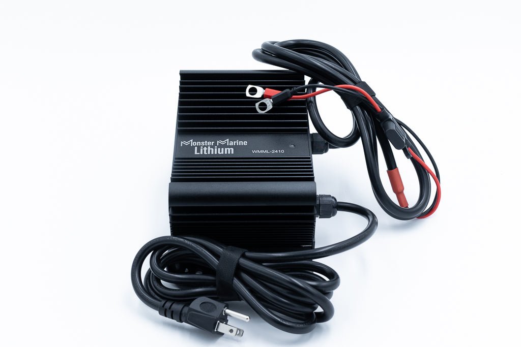 BLACK WIDOW 24V 10A Waterproof Lithium Battery Charger, Chargers, Monster Marine Lithium, at Festive Water Paddlesports