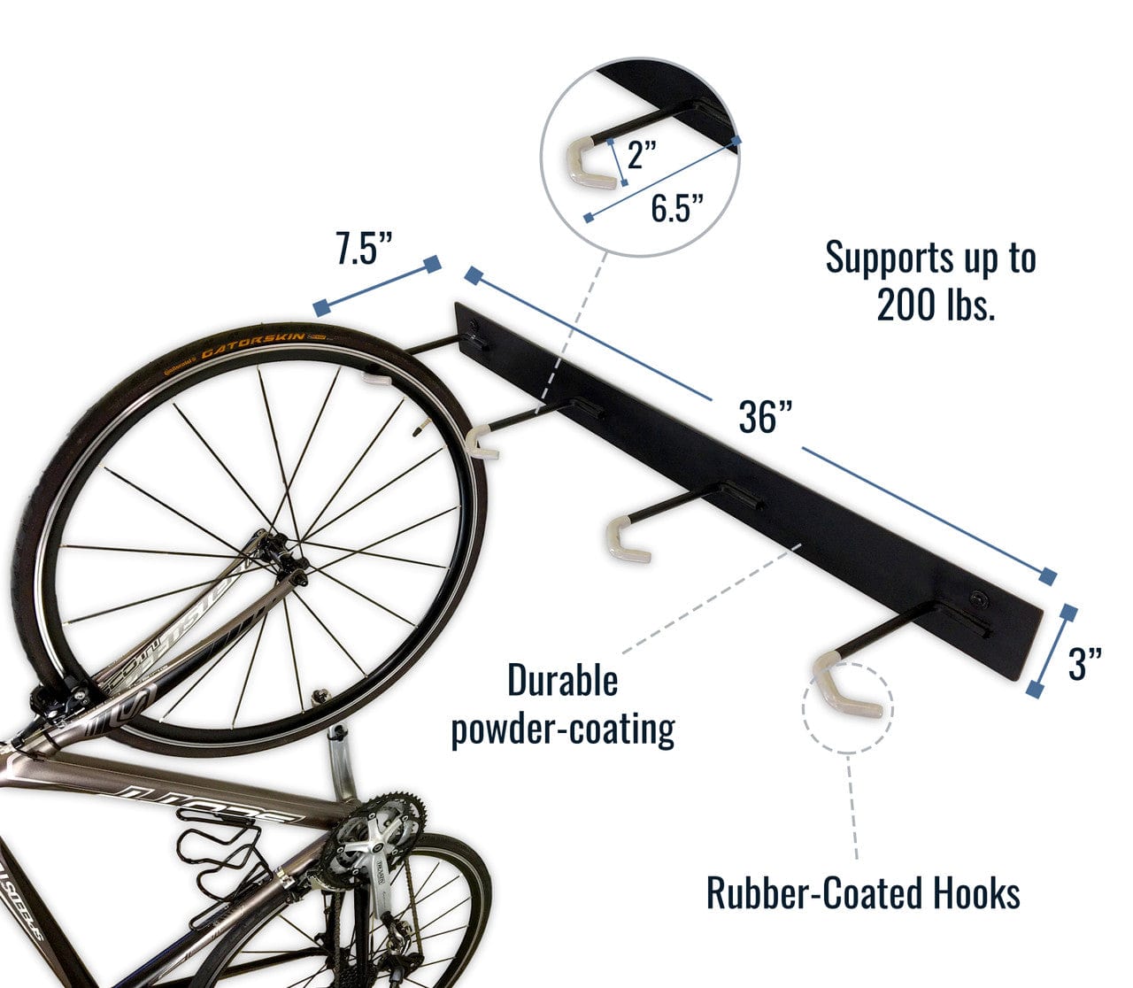 Blackstone Bike Storage Rack | 4 Bikes | Black, Wall Mounted, StoreYourBoard, , , at Festive Water Paddlesports