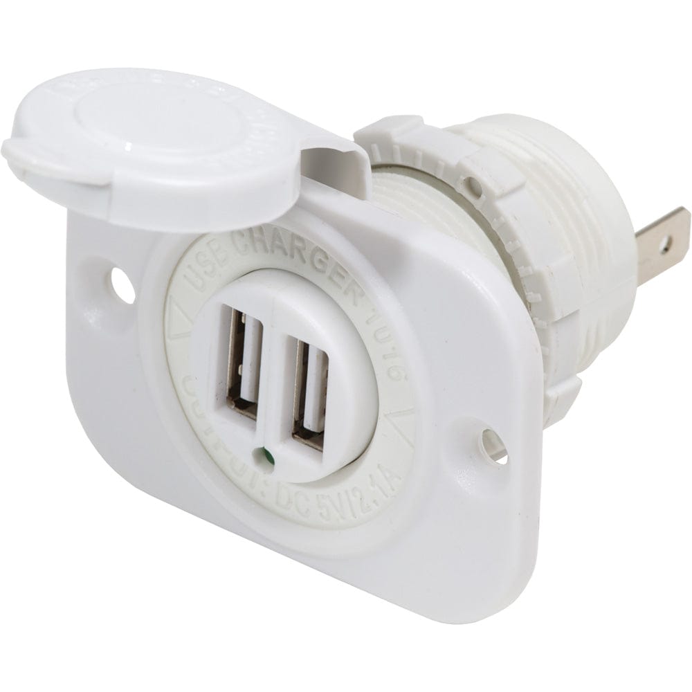 Blue Sea 12V DC Dual USB Charger Socket - White [1016200], Accessories, Blue Sea Systems, , , at Festive Water Paddlesports