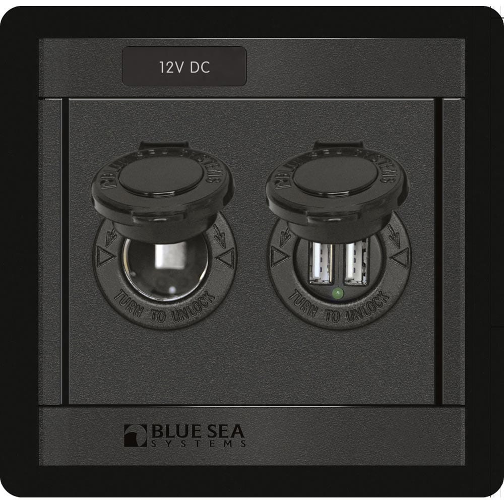 Blue Sea 1478 360 Panel - 12V DC Socket & Dual USB Charger [1478], Electrical Panels, Blue Sea Systems, , , at Festive Water Paddlesports