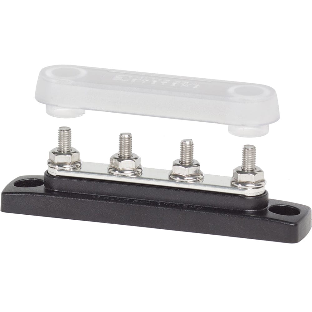 Blue Sea 2315 MiniBus 100 Ampere Common BusBar 4 x 10 - 32 Stud Terminal with Cover [2315], Busbars, Connectors & Insulators, Blue Sea Systems, , , at Festive Water Paddlesports