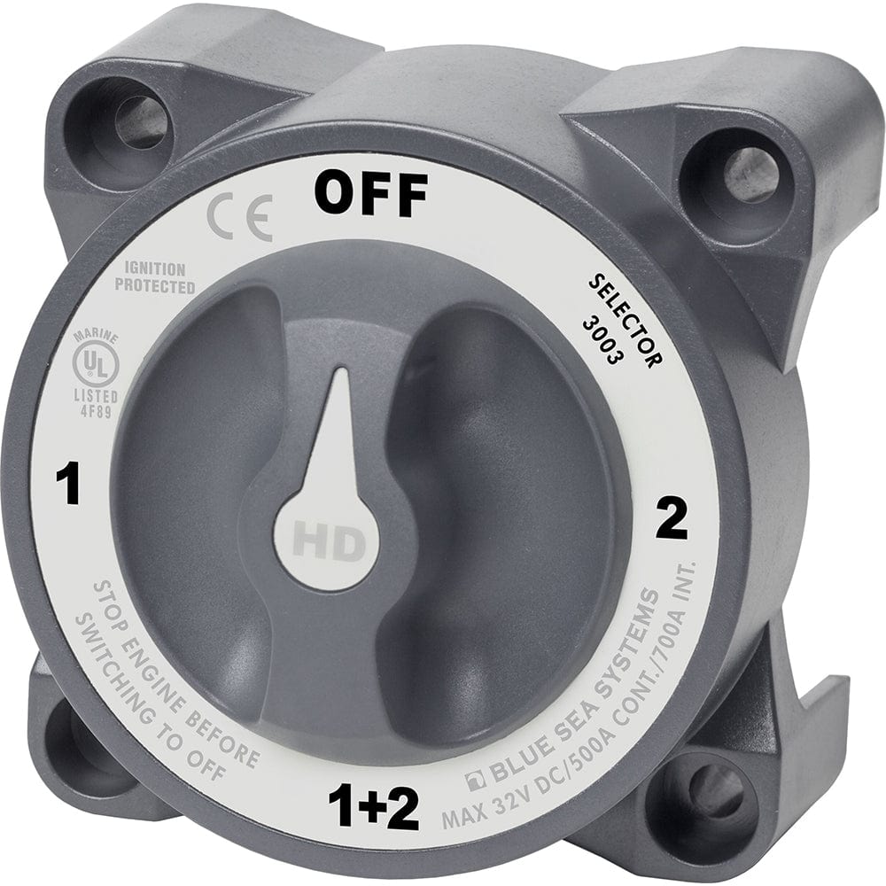 Blue Sea 3003 HD - Series Battery Switch Selector w/Alternator Field Disconnect [3003], Battery Management, Blue Sea Systems, , , at Festive Water Paddlesports