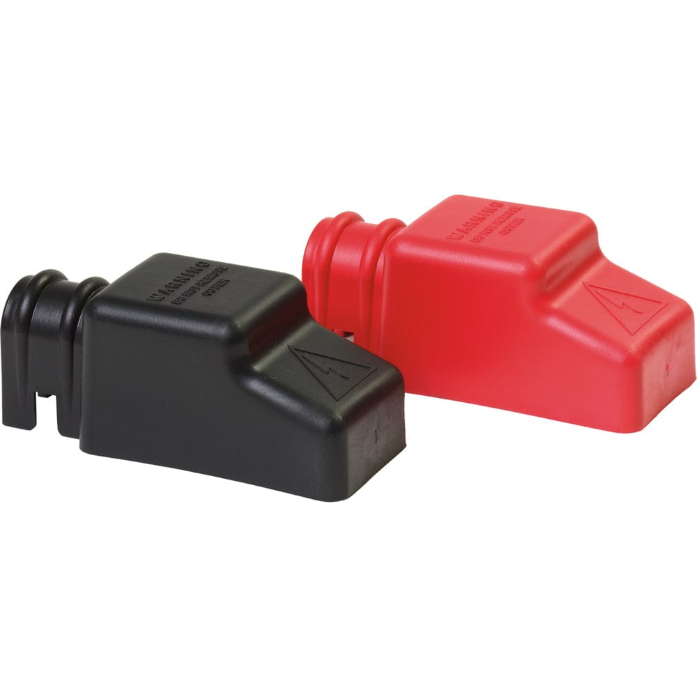 Blue Sea 4018 Square CableCap Insulators Pair Red/Black [4018], Busbars, Connectors & Insulators, Blue Sea Systems, , , at Festive Water Paddlesports