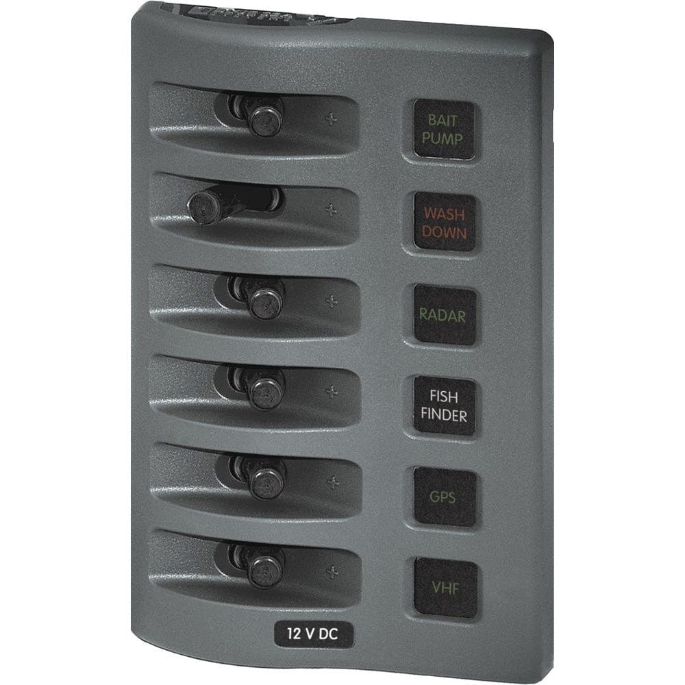 Blue Sea 4306 WeatherDeck Water Resistant Fuse Panel - 6 Position - Grey [4306], Electrical Panels, Blue Sea Systems, , , at Festive Water Paddlesports
