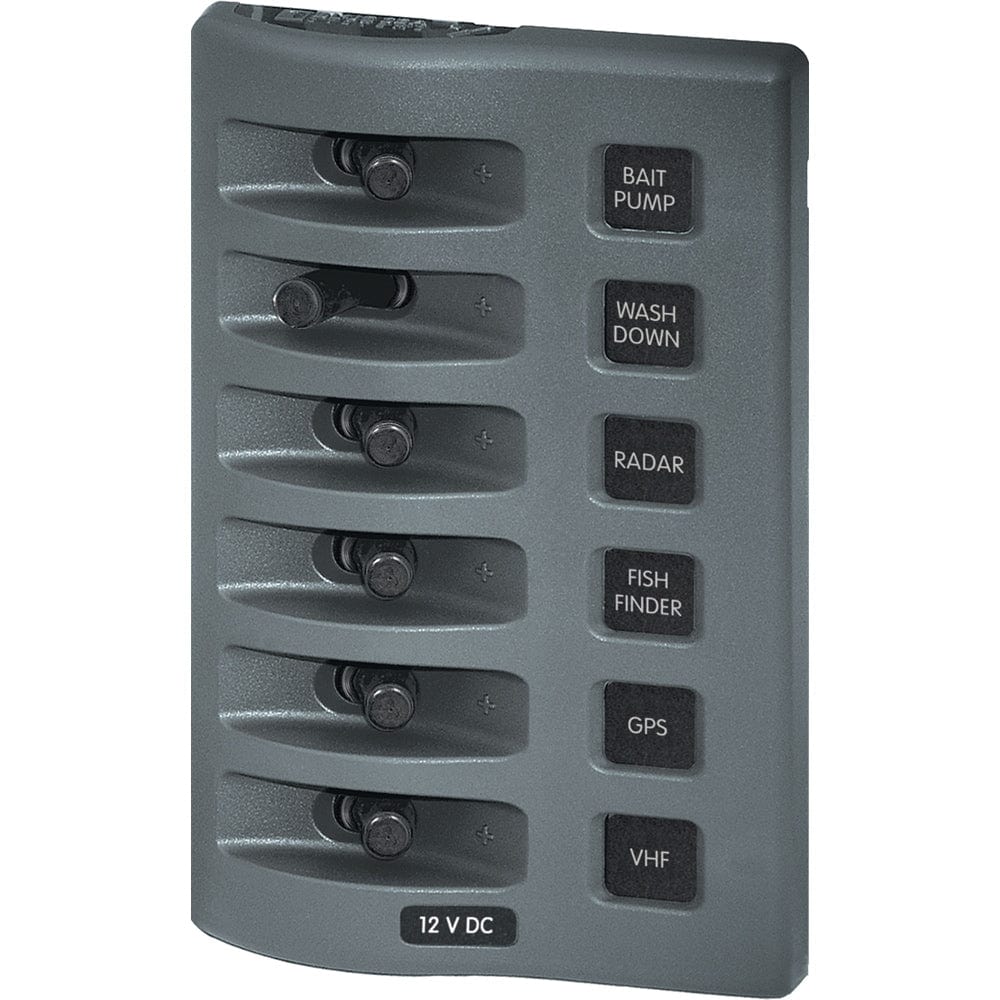 Blue Sea 4307 WeatherDeck 12V DC Waterproof Switch Panel - 6 Position [4307], Electrical Panels, Blue Sea Systems, , , at Festive Water Paddlesports