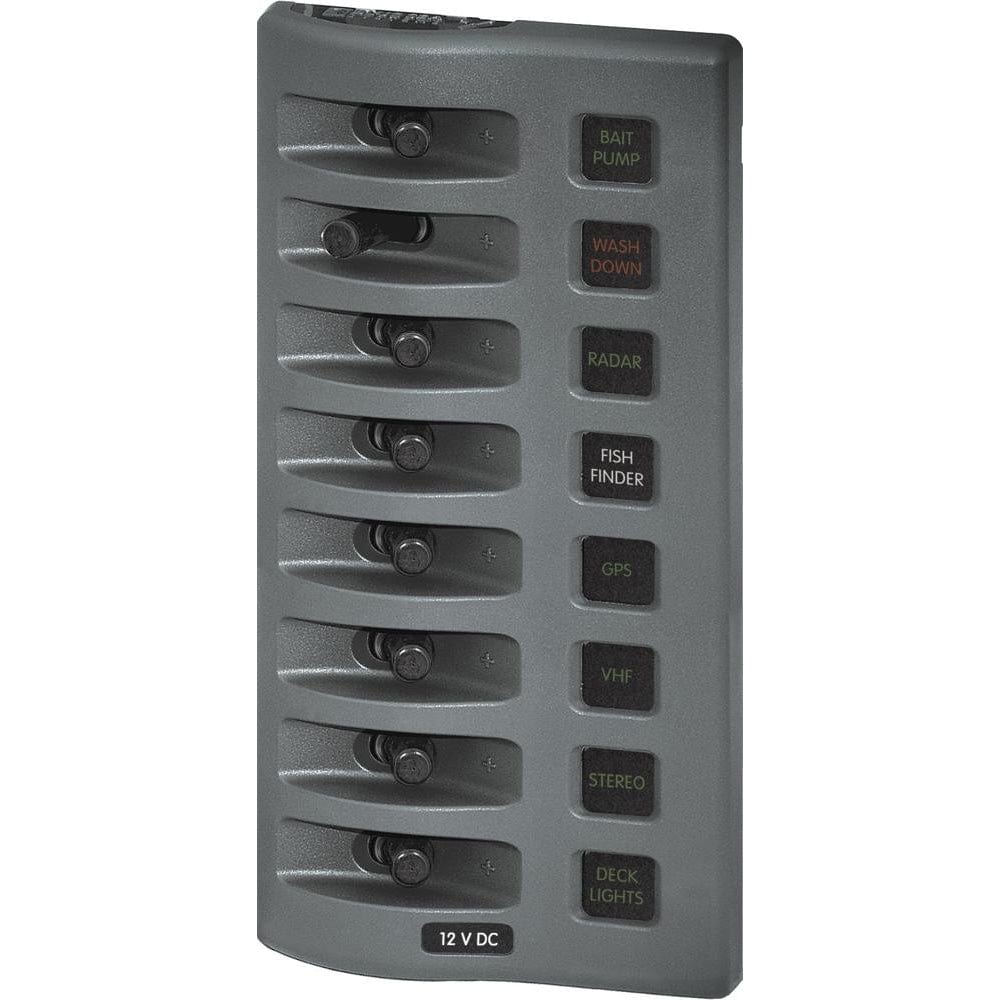 Blue Sea 4308 WeatherDeck Water Resistant Fuse Panel - 8 Position - Grey [4308], Electrical Panels, Blue Sea Systems, , , at Festive Water Paddlesports