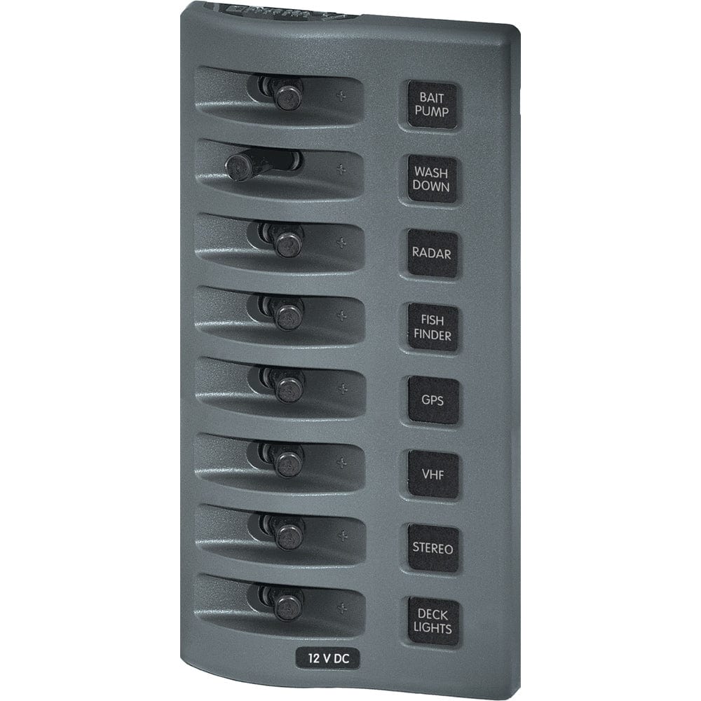Blue Sea 4309 WeatherDeck 12V DC Waterproof Switch Panel - 8 Position [4309], Electrical Panels, Blue Sea Systems, , , at Festive Water Paddlesports