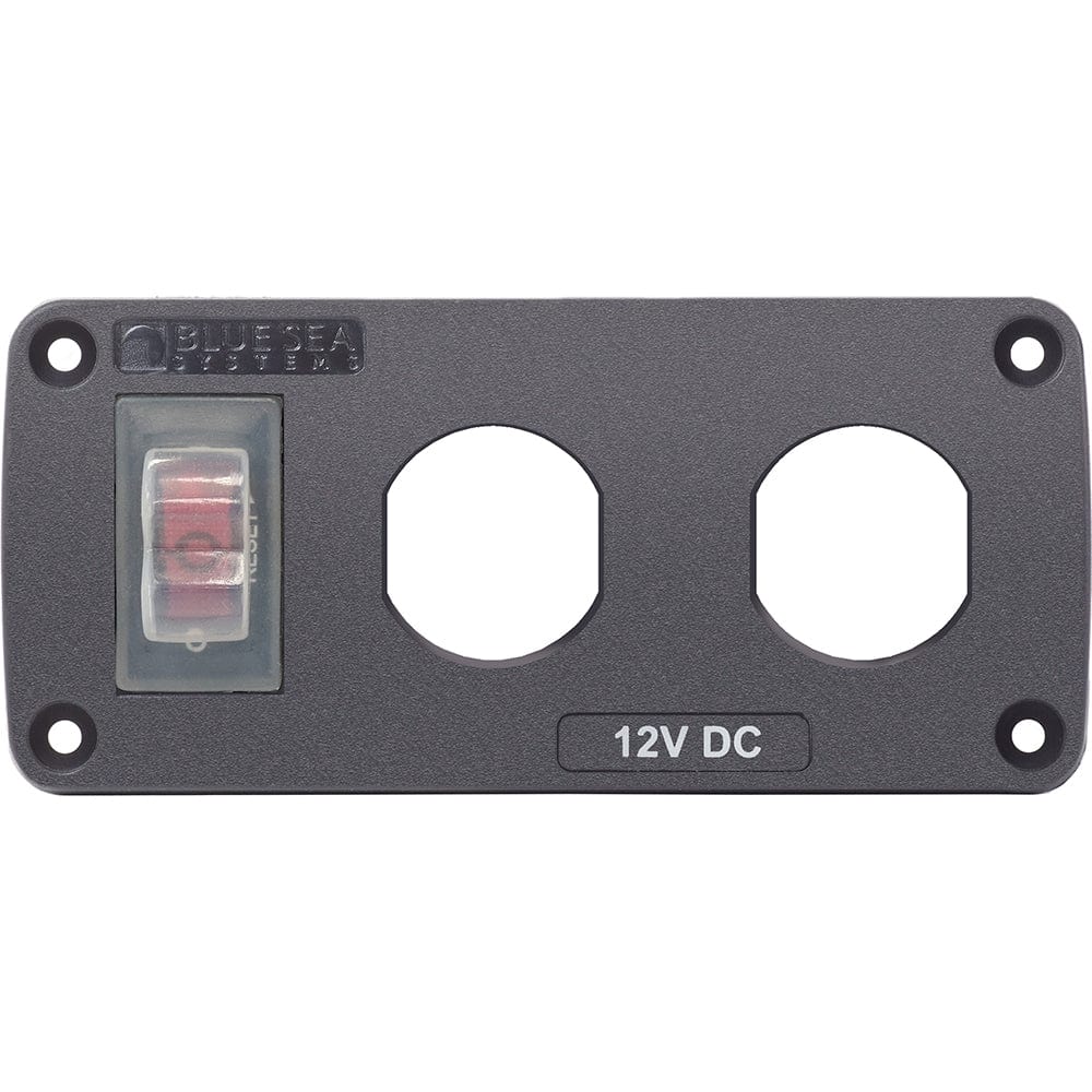 Blue Sea 4364 Water Resistant USB Accessory Panel - 15A Circuit Breaker, 2x Blank Apertures [4364], Accessories, Blue Sea Systems, , , at Festive Water Paddlesports