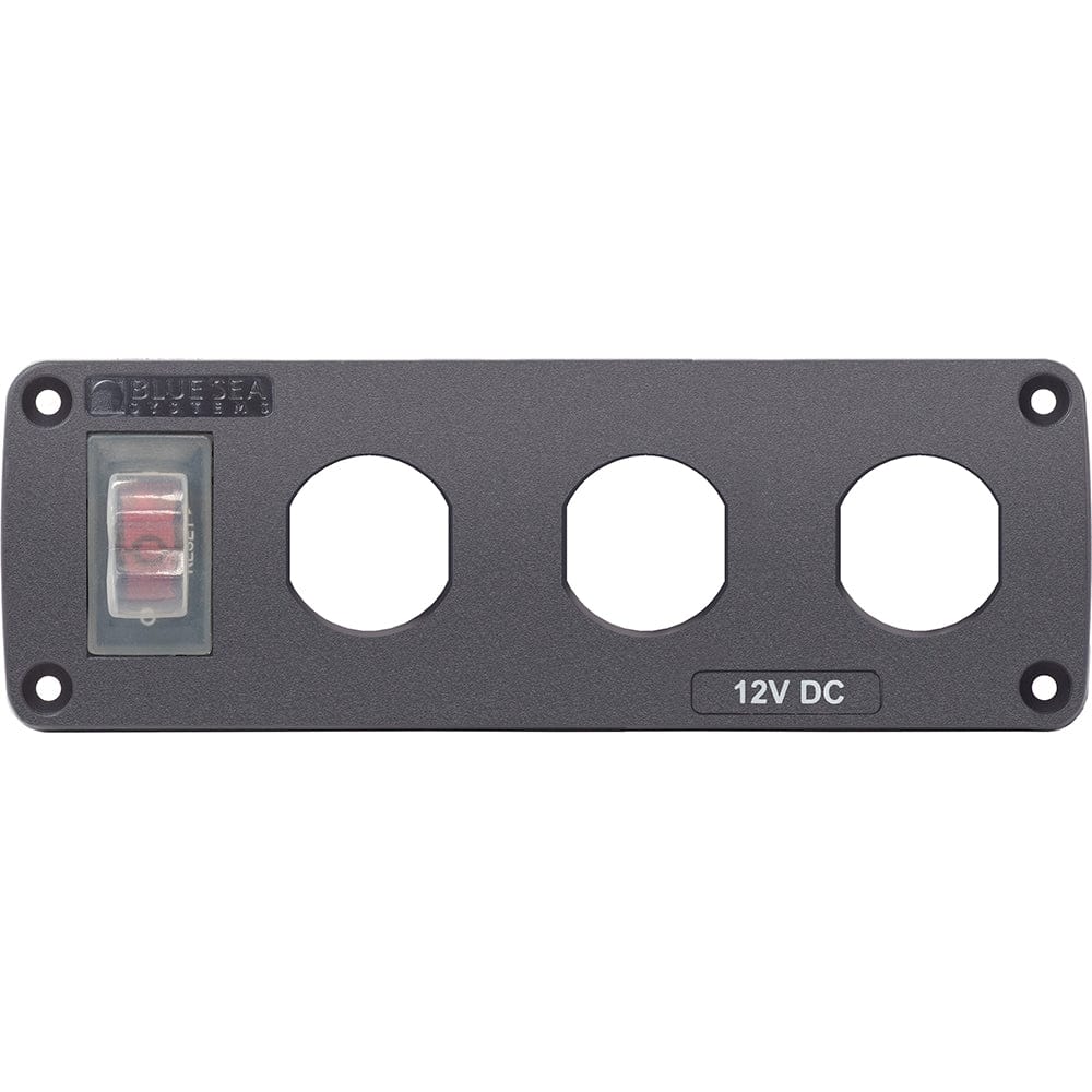 Blue Sea 4367 Water Resistant USB Accessory Panel - 15A Circuit Breaker, 3x Blank Apertures [4367], Accessories, Blue Sea Systems, , , at Festive Water Paddlesports