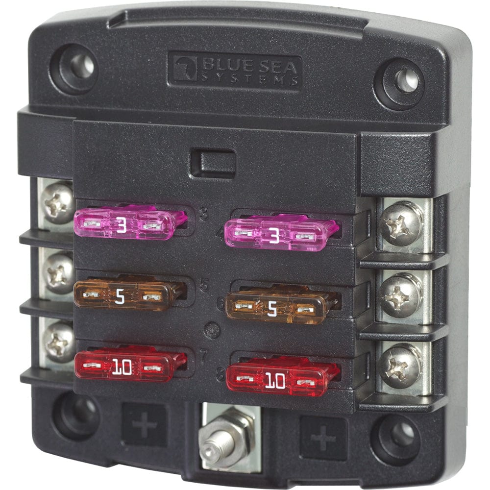 Blue Sea 5033 ST Blade Fuse Block w/out Cover - 6 Circuit w/out Negative Bus [5033], Fuse Blocks & Fuses, Blue Sea Systems, , , at Festive Water Paddlesports