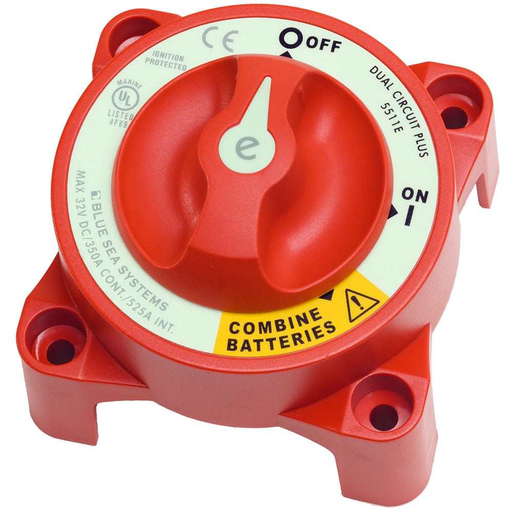 Blue Sea 5511E e - Series Dual Circuit Plus Battery Switch [5511E], Battery Management, Blue Sea Systems, , , at Festive Water Paddlesports
