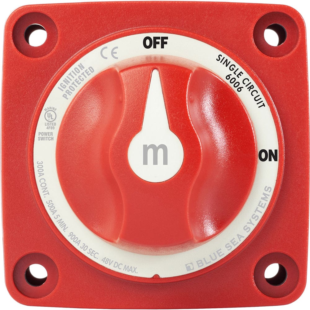 Blue Sea 6006 m - Series (Mini) Battery Switch Single Circuit ON/OFF Red [6006], Battery Management, Blue Sea Systems, , , at Festive Water Paddlesports
