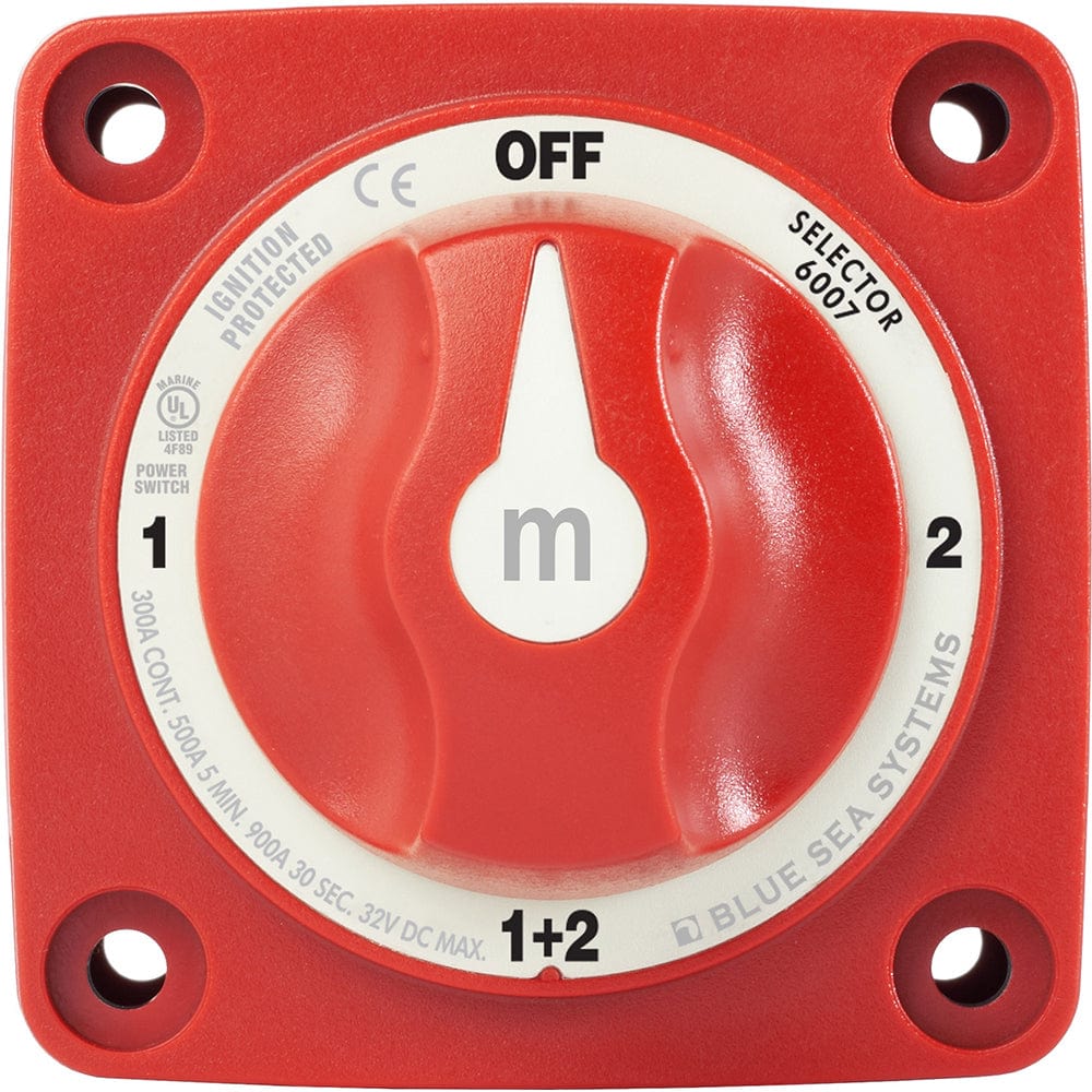 Blue Sea 6007 m - Series (Mini) Battery Switch Selector Four Position Red [6007], Battery Management, Blue Sea Systems, , , at Festive Water Paddlesports