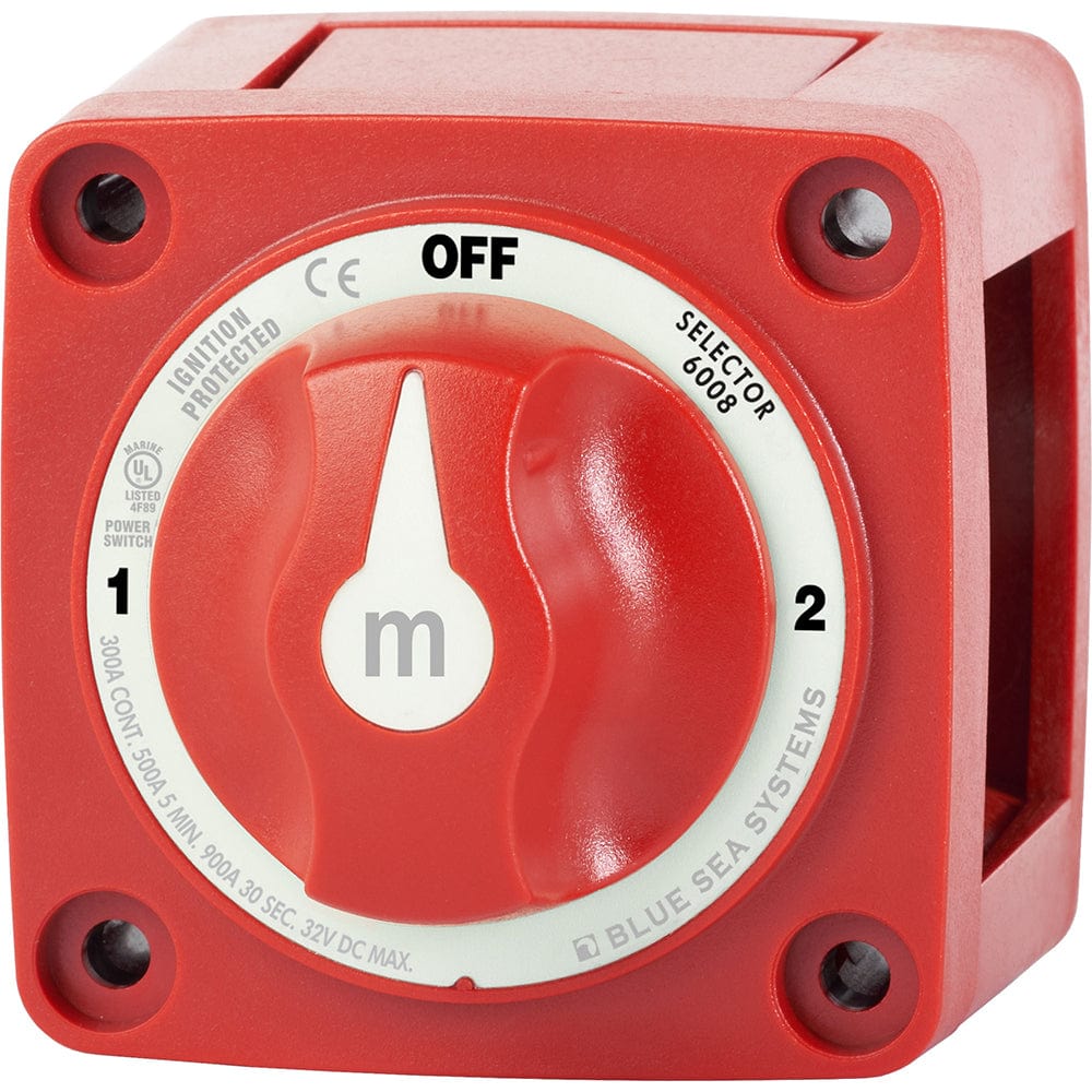 Blue Sea 6008 M - Series Battery Switch 3 Position - Red [6008], Battery Management, Blue Sea Systems, , , at Festive Water Paddlesports