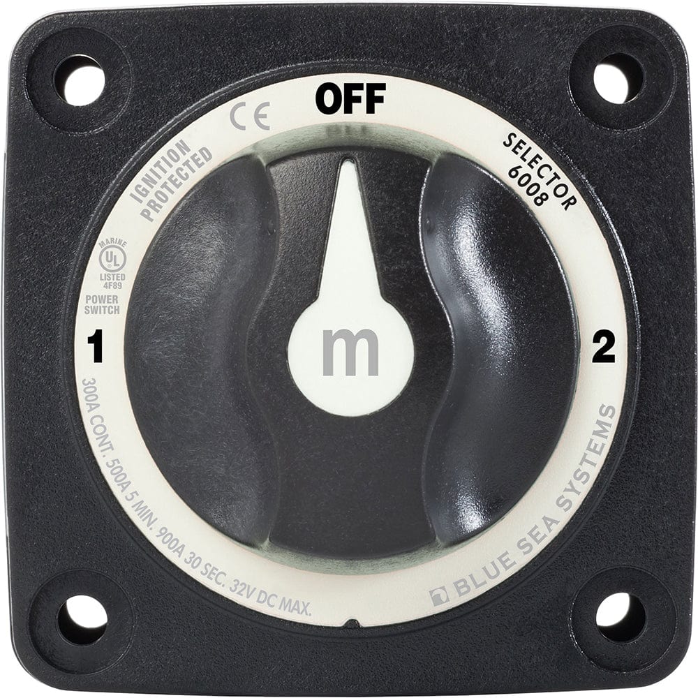 Blue Sea 6008200 m - Series Selector 3 Position Battery Switch - Black [6008200], Battery Management, Blue Sea Systems, , , at Festive Water Paddlesports