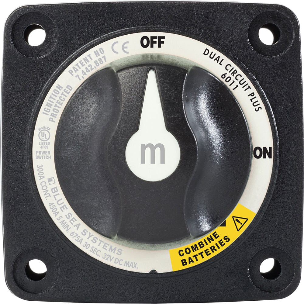 Blue Sea 6011200 m - Series Battery Switch Dual Circuit Plus - Black [6011200], Battery Management, Blue Sea Systems, , , at Festive Water Paddlesports