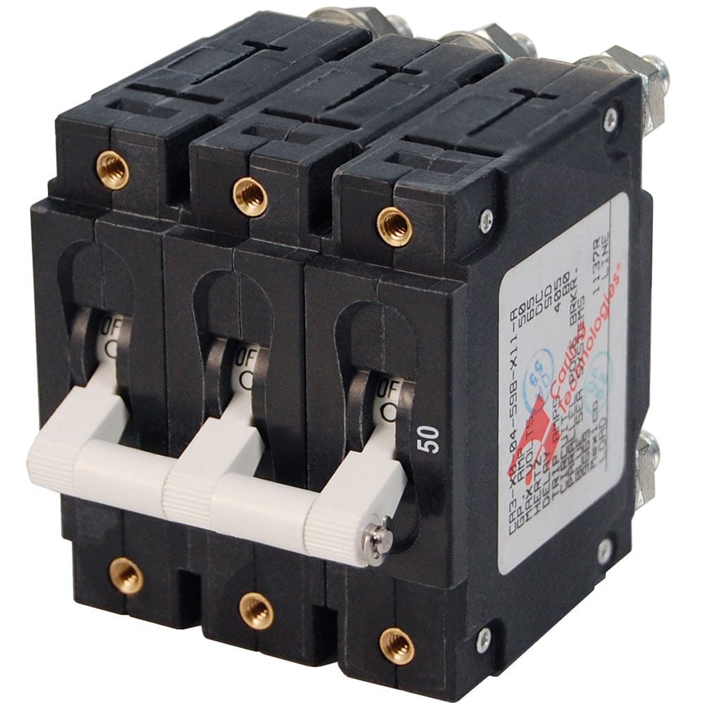 Blue Sea 7287 C - Series Triple Pole Circuit Breaker - 50A [7287], Circuit Breakers, Blue Sea Systems, , , at Festive Water Paddlesports