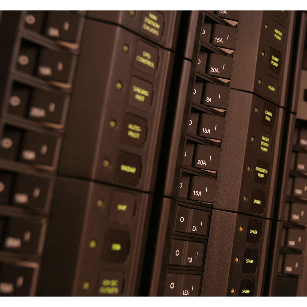 Blue Sea 7403 Single Pole Small Case 2" Flat Rocker Circuit Breaker - 15 Amp [7403], Circuit Breakers, Blue Sea Systems, , , at Festive Water Paddlesports