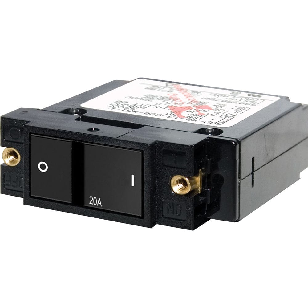 Blue Sea 7404 Single Pole Small Case 2" Flat Rocker Circuit Breaker - 20 Amp [7404], Circuit Breakers, Blue Sea Systems, , , at Festive Water Paddlesports