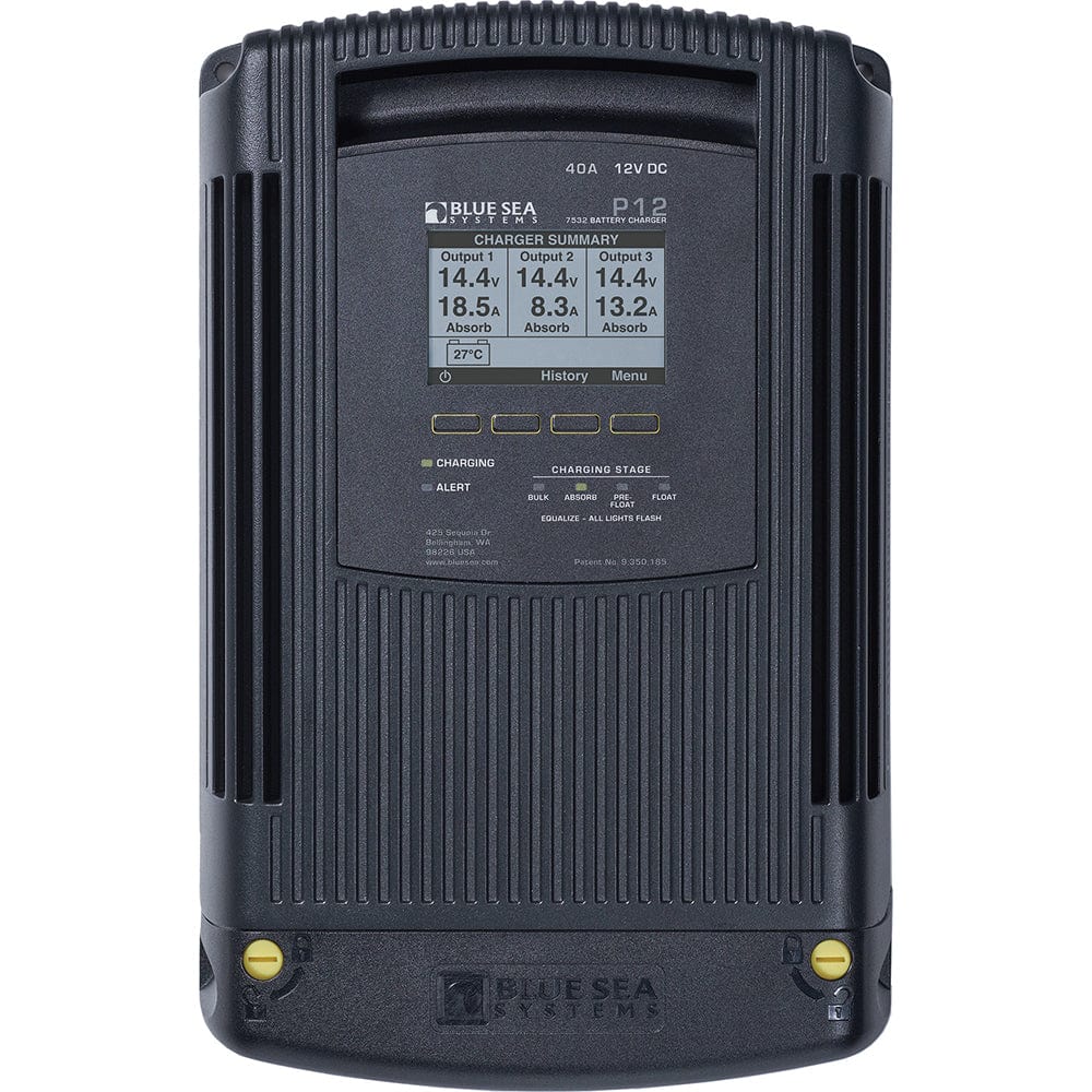 Blue Sea 7532 P12 Gen2 Battery Charger - 40A - 3 - Bank [7532], Battery Chargers, Blue Sea Systems, , , at Festive Water Paddlesports