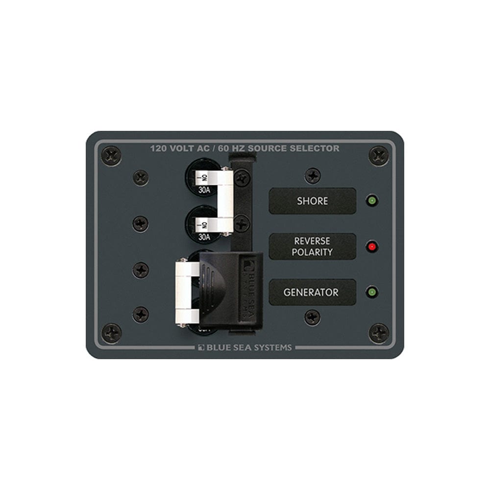 Blue Sea 8032 AC Toggle Source Selector 120V AC - 30AMP - White Switches [8032], Electrical Panels, Blue Sea Systems, , , at Festive Water Paddlesports