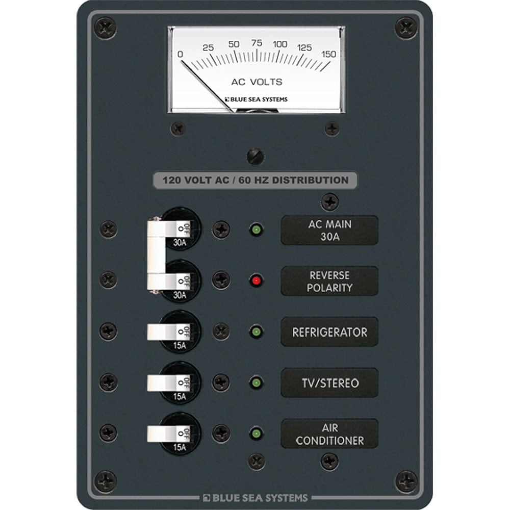 Blue Sea 8043 AC Main +3 Positions Toggle Circuit Breaker Panel - White Switches [8043], Electrical Panels, Blue Sea Systems, , , at Festive Water Paddlesports