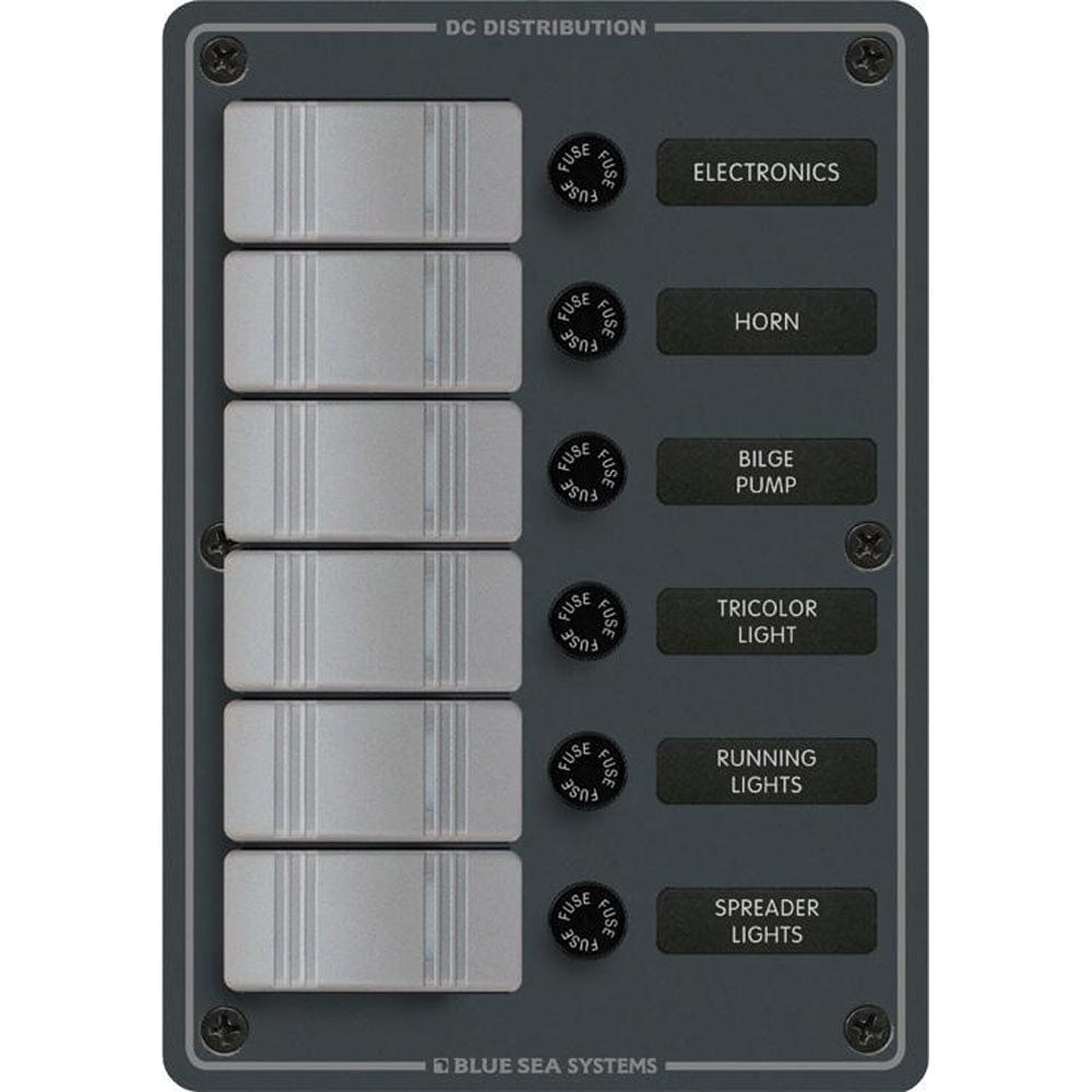 Blue Sea 8053 Slate Grey - 6 Position - Vertical [8053], Electrical Panels, Blue Sea Systems, , , at Festive Water Paddlesports