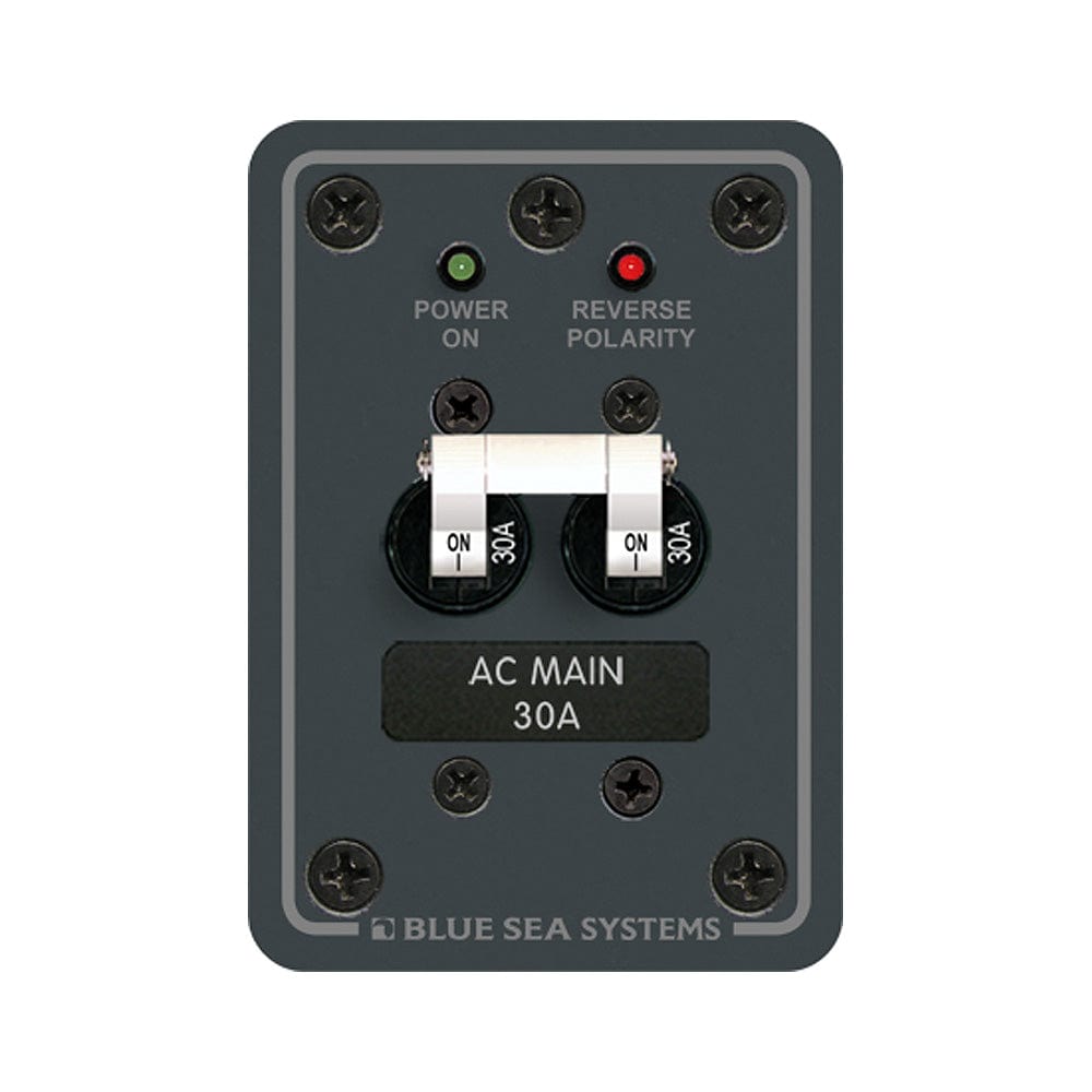 Blue Sea 8077 AC Main Only Toggle Circuit Breaker Panel [8077], Electrical Panels, Blue Sea Systems, , , at Festive Water Paddlesports