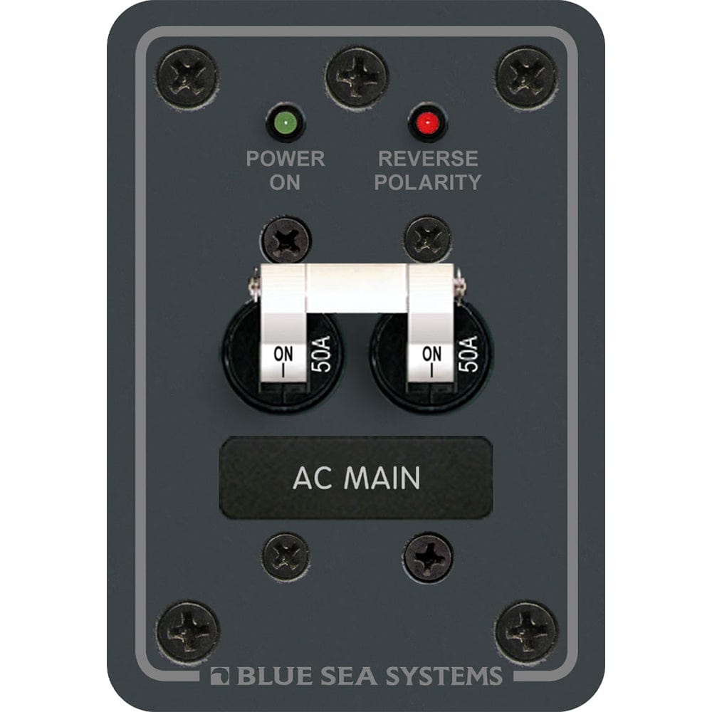 Blue Sea 8079 AC Main Only Circuit Breaker Panel - White Switches [8079], Electrical Panels, Blue Sea Systems, , , at Festive Water Paddlesports